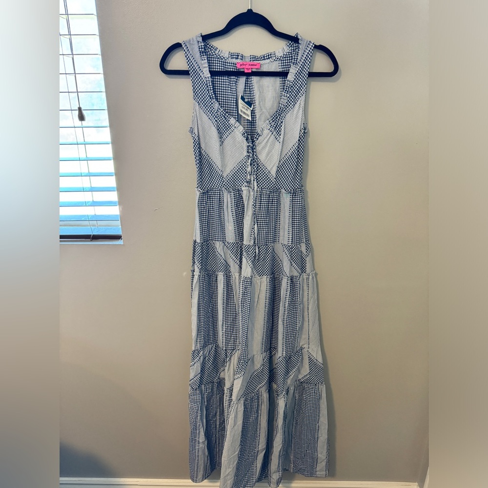 Betsey Johnson Patchwork Gingham Maxi Dress